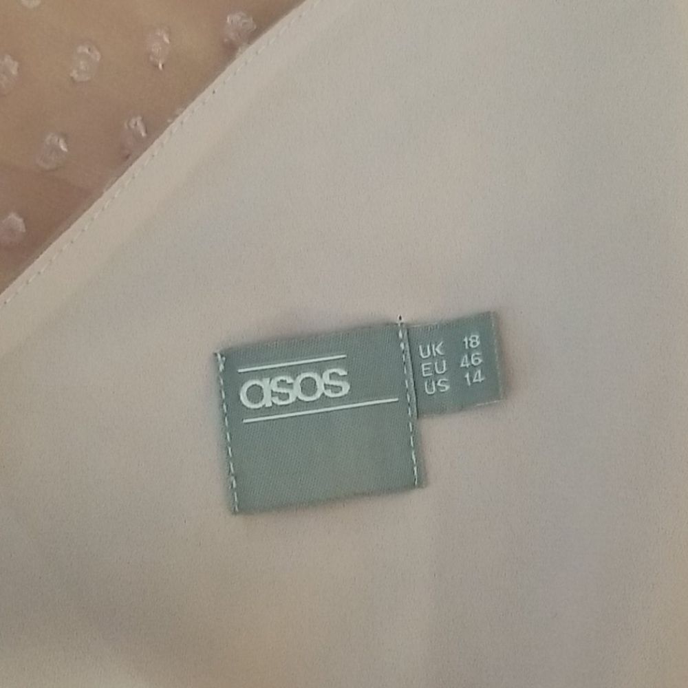 Asos Iridescent Rose Gold Pink Polkadot Dress 14 - Picture 4 of 7